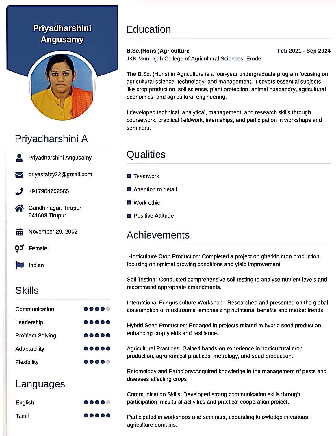 Priyadharshini Angusamy